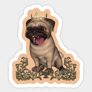 Cute little pug Sticker